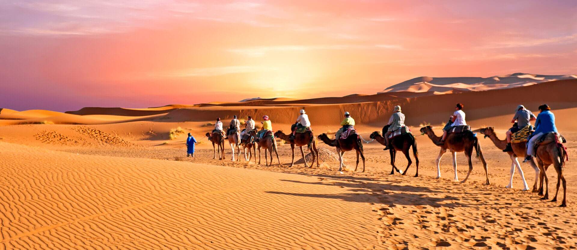 Camel,Caravan,Going,Through,The,Sand,Dunes,In,The,Sahara